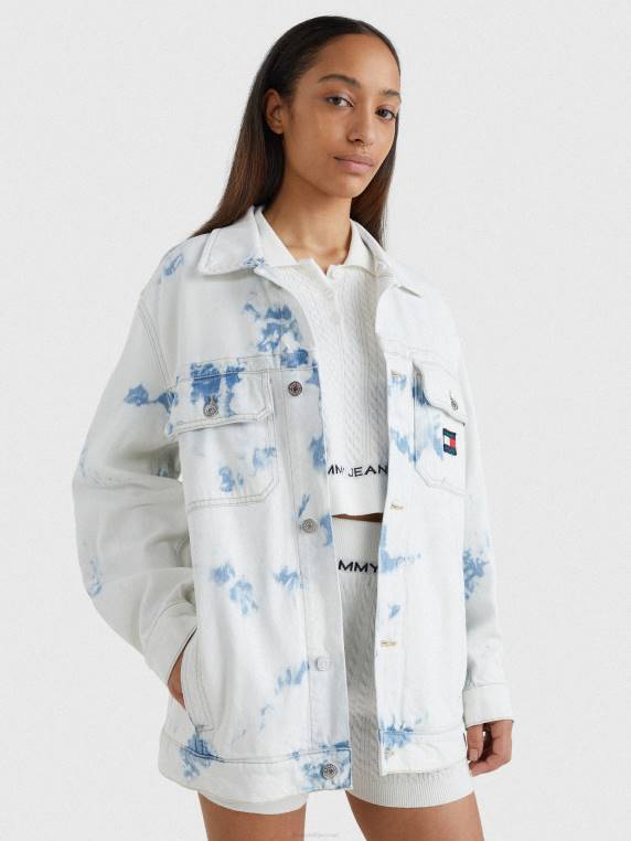 ז'קט ג'ינס משויש גדול מדי NX201998 צבע ג'ינס Tommy Hilfiger