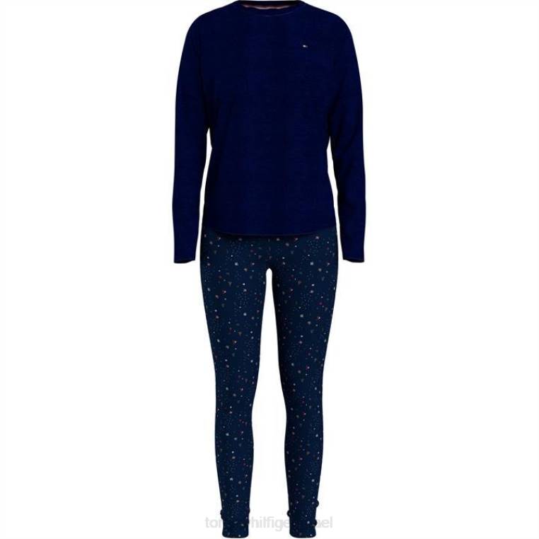 סט פיג'מות חותלות בהדפס פרחים NX2020034 חיל הים/פיזור Tommy Hilfiger