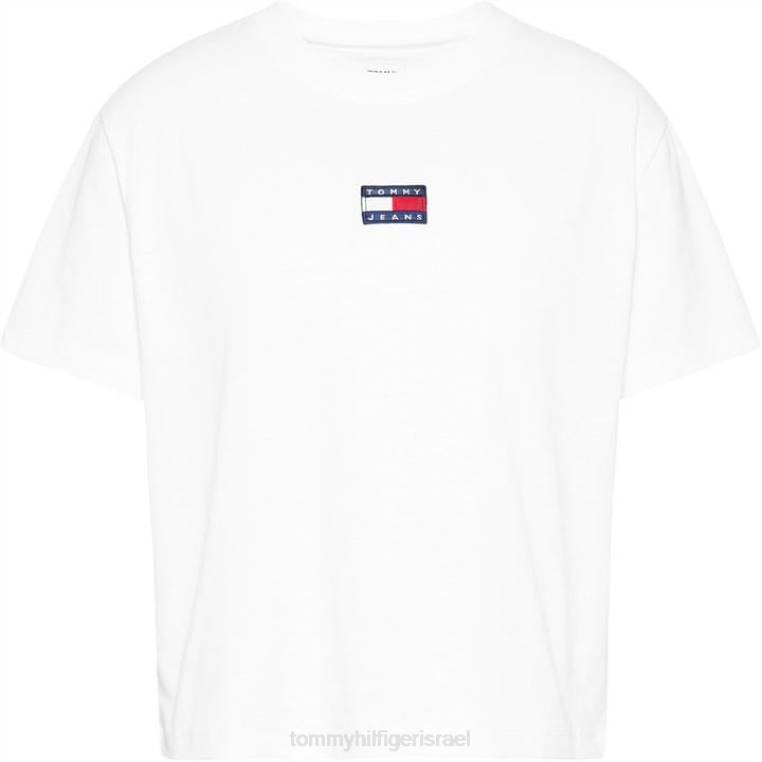 חולצת טי עם תג מרכז טומי ג'ינס NX2020059 לבן ybr Tommy Hilfiger