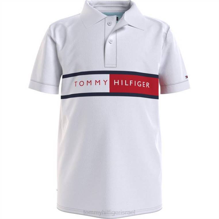 חולצת פולו דגל NX2020134 לבן ybr Tommy Hilfiger