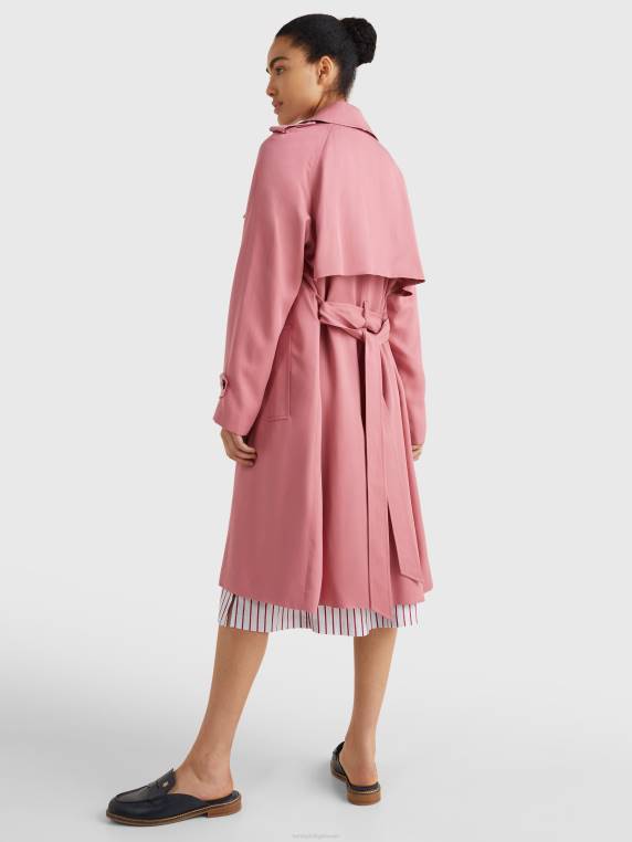 מעיל טרנץ' כפול חזה NX202015 ורוד אנגלי Tommy Hilfiger