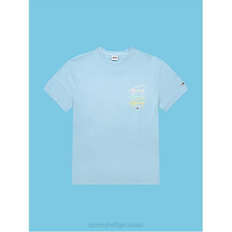חולצת טריקו תסריט חוזר NX2020162 פודרה כחולה c1t Tommy Hilfiger