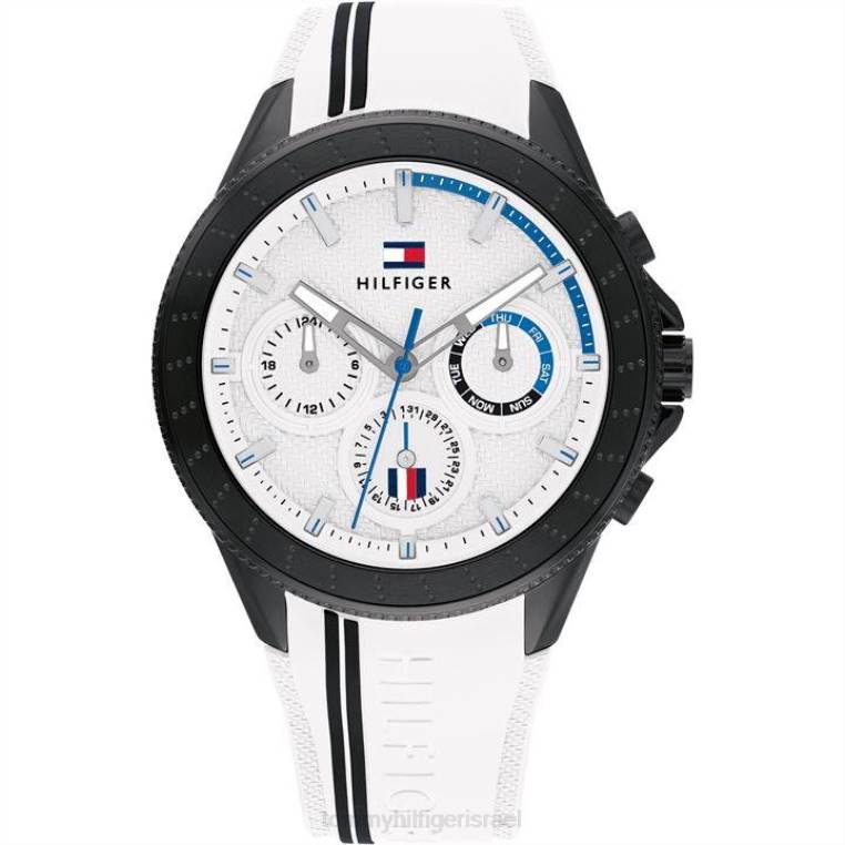 שעון סיליקון בהשראת גברים ספורט NX2020165 לבן Tommy Hilfiger