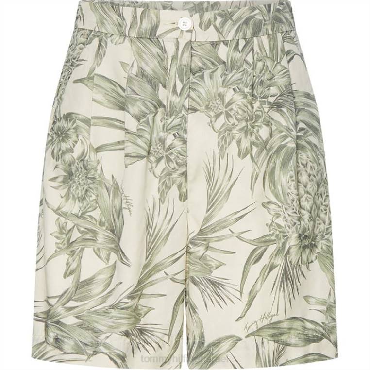 הדפס טנסל קצר קפלים NX2020197 אננס Tommy Hilfiger