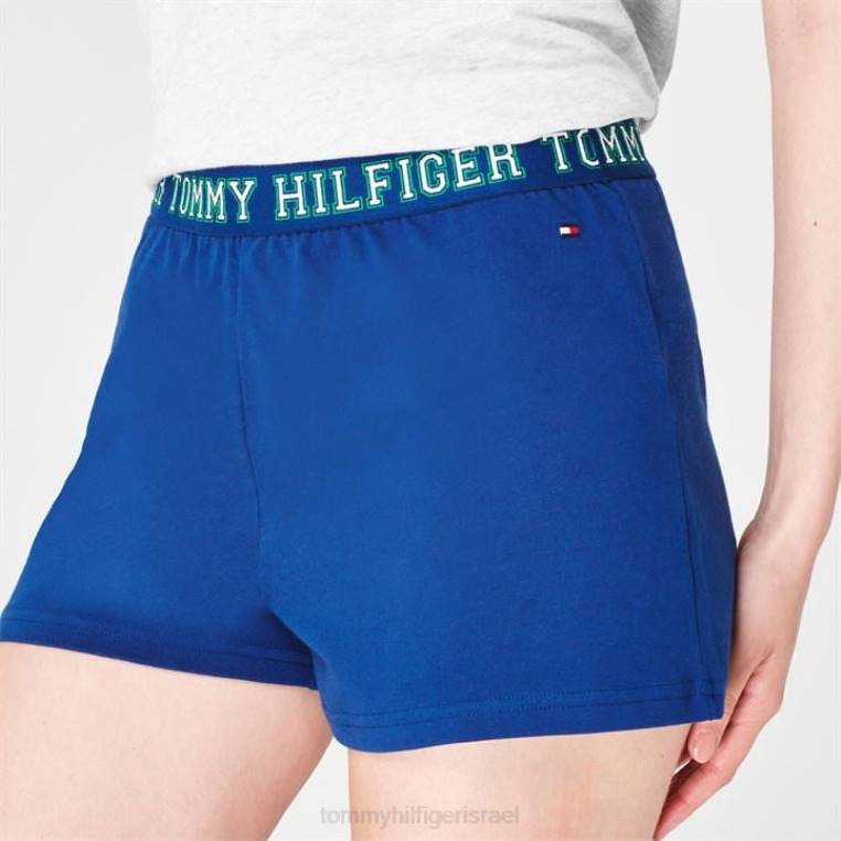 סט פיג'מות עם שרוולים קצרים NX2020206 אפור/חיל הים Tommy Hilfiger