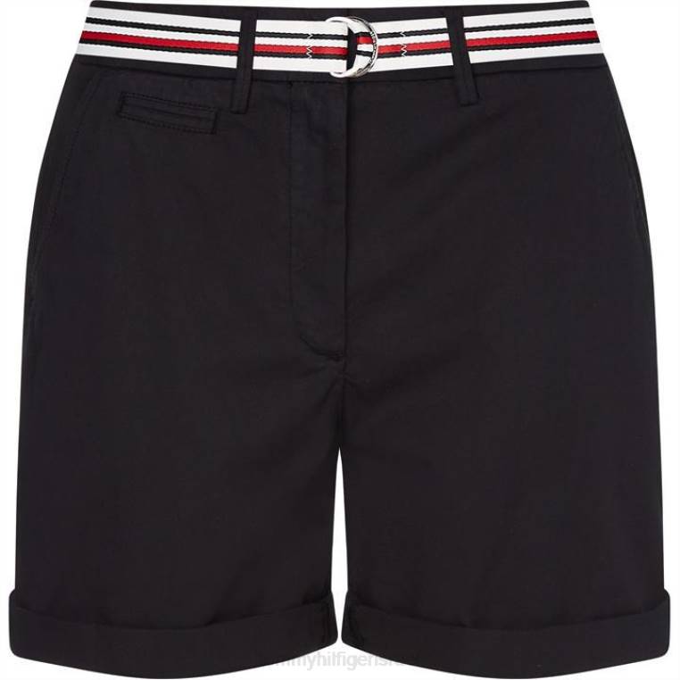 מכנסי חגורת צ'ינו NX2020213 מיטות שחורות Tommy Hilfiger