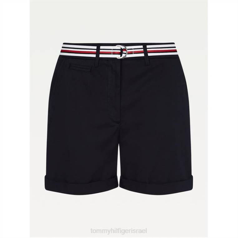 מכנסי חגורת צ'ינו NX2020213 מיטות שחורות Tommy Hilfiger
