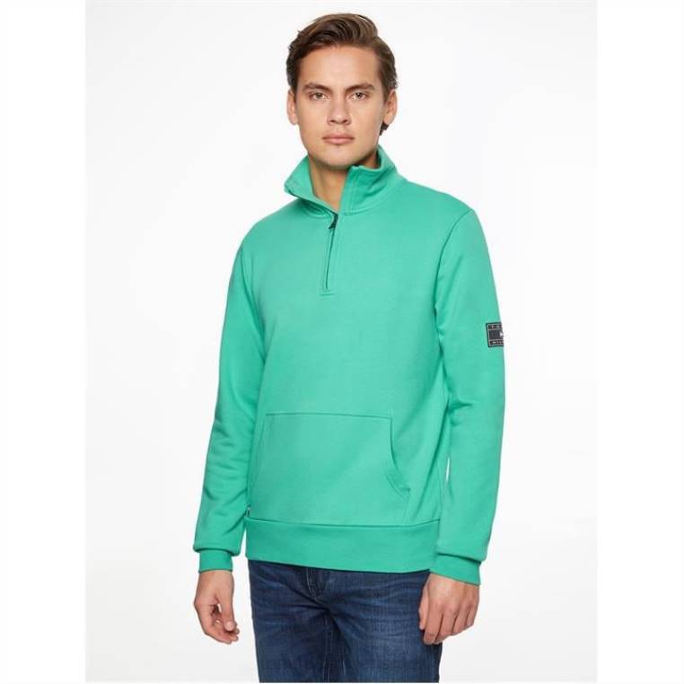 דגם רוכסן מכותנה ממוחזרת NX2020245 אלוה ירוק l3l Tommy Hilfiger