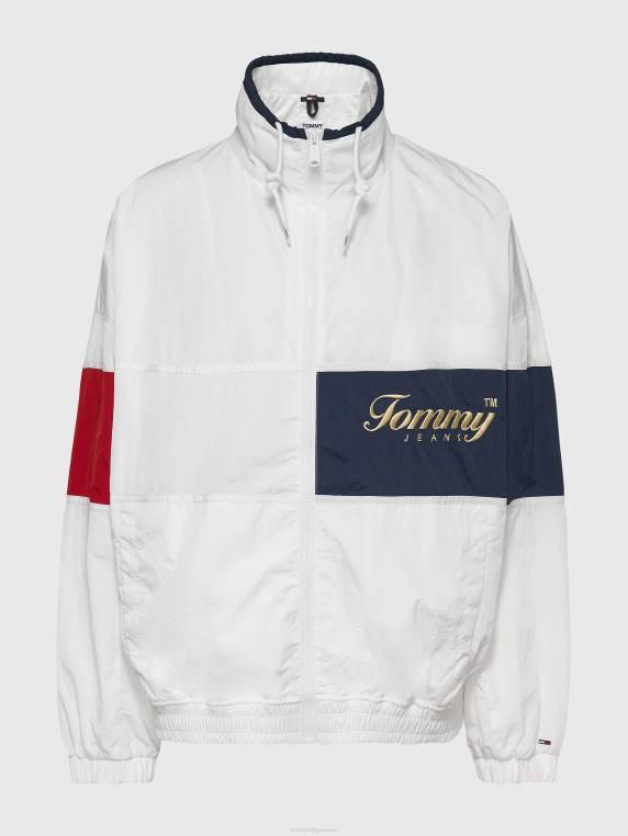 מעיל טרנינג חסום בצבע ארכיון עקום NX202027 לבן/רב Tommy Hilfiger