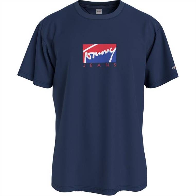 חולצת טריקו גרפית בלוק NX2020292 צי הדמדומים Tommy Hilfiger