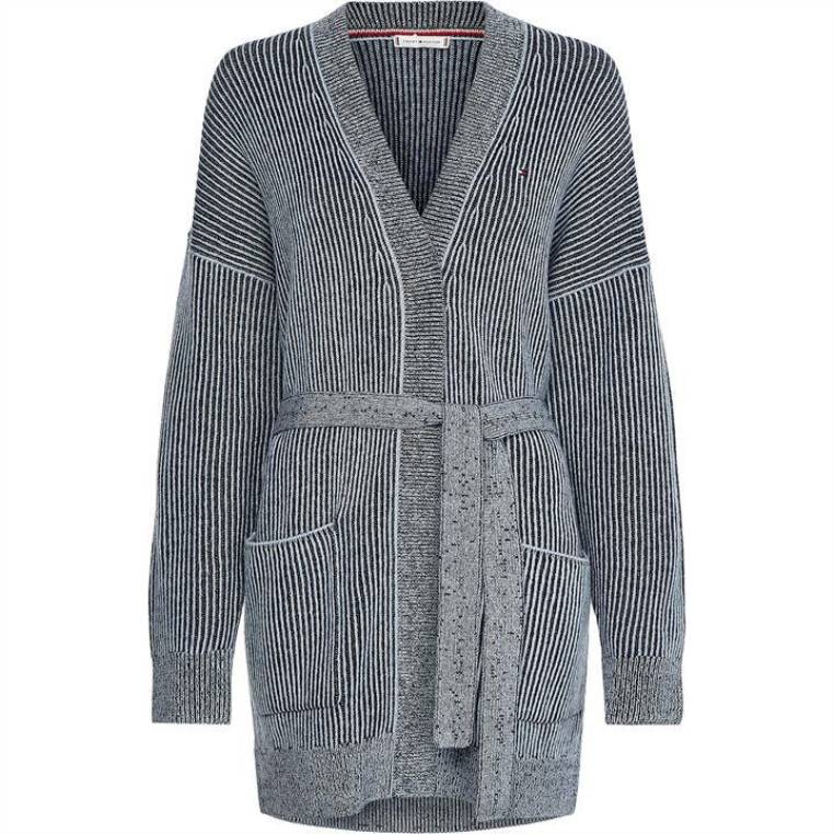 קרדיגן חגורה רכה NX2020296 כחול מבריז swt Tommy Hilfiger