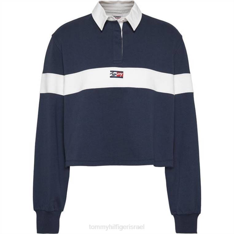 חולצת פולו קטנה של טומי NX2020298 צי הדמדומים Tommy Hilfiger