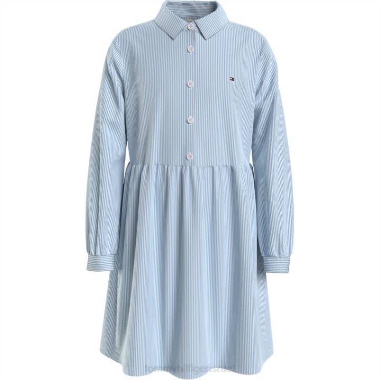 שמלת פסים בנות ג'וניור NX2020299 כחול רגוע Tommy Hilfiger