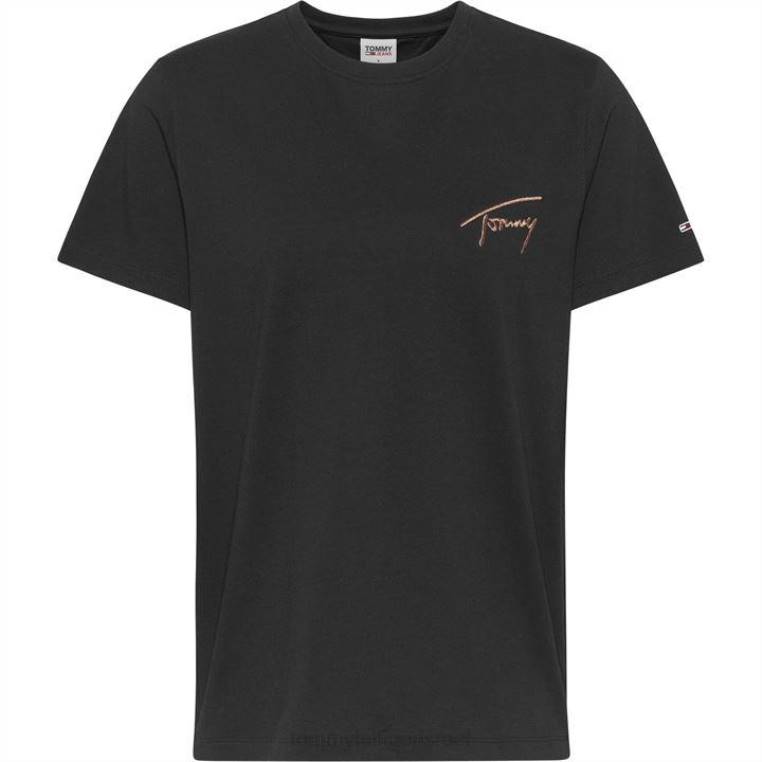 חולצת טי חתימה של טומי NX2020326 מיטות שחורות Tommy Hilfiger