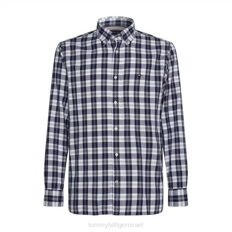 חולצת טומי צ'ק NX2020339 חיל הים/לבן 0ms Tommy Hilfiger