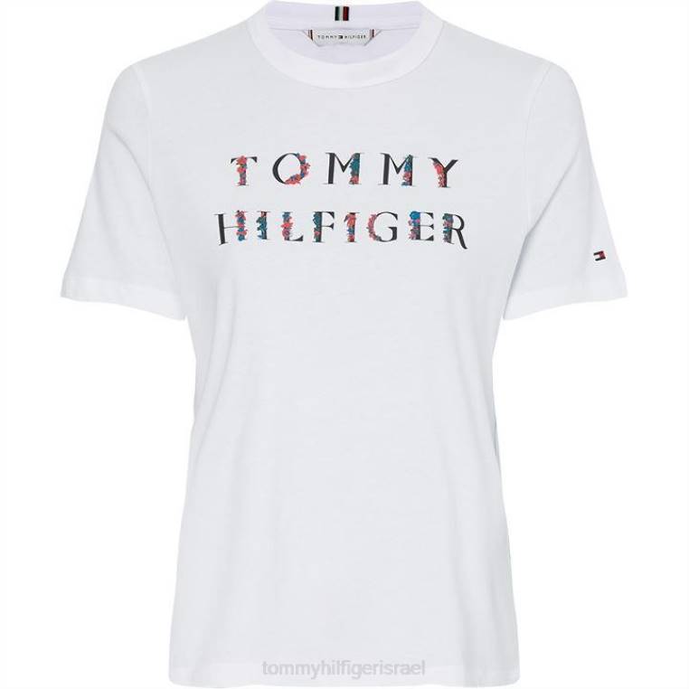 חולצת טריקו פרחונית רגילה NX2020343 לבן ybr Tommy Hilfiger