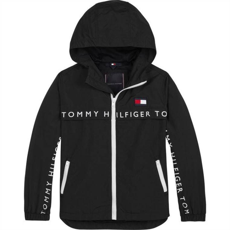 מעיל רוח גיבור NX2020370 מיטות שחורות Tommy Hilfiger