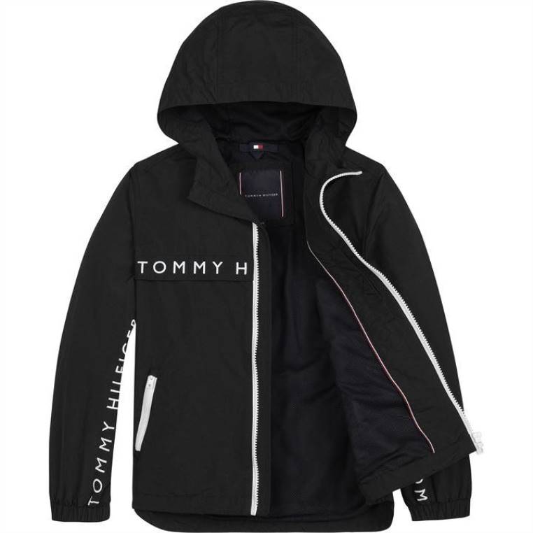 מעיל רוח גיבור NX2020370 מיטות שחורות Tommy Hilfiger
