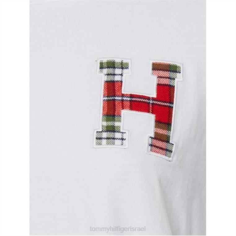 סט פיג'מות עם שרוולים ארוכים NX2020384 לבן/טרטן Tommy Hilfiger