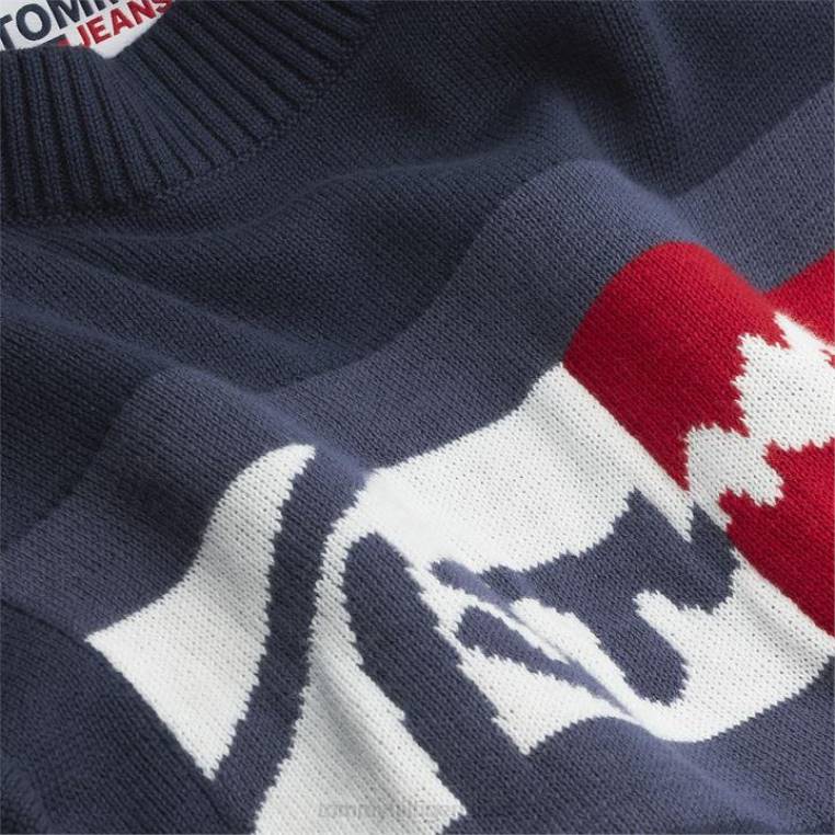 סוודר טומי ג'ינס טומי צוות NX2020389 חיל הים c87 Tommy Hilfiger