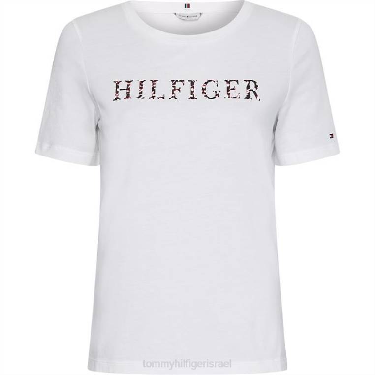 חולצת טריקו בהדפס נוצות NX2020390 לבן Tommy Hilfiger