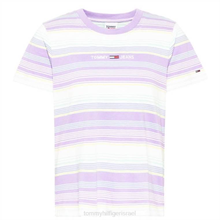 חולצת טריקו פס ליניארי NX2020391 ויולט vlk Tommy Hilfiger