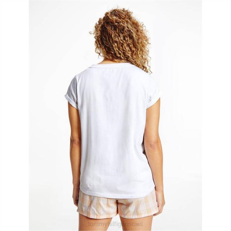 סט פיג'מות חולצת טריקו ארוגים עם שרוול קצר NX2020427 וָרוֹד Tommy Hilfiger