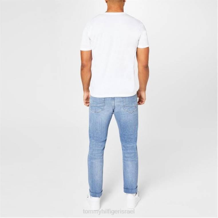 חולצת טי לוגו עם צווארון צווארון קצר NX2020456 לבן Tommy Hilfiger