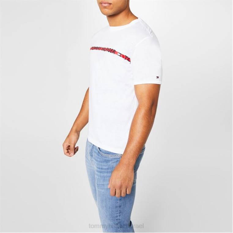 חולצת טי לוגו עם צווארון צווארון קצר NX2020456 לבן Tommy Hilfiger