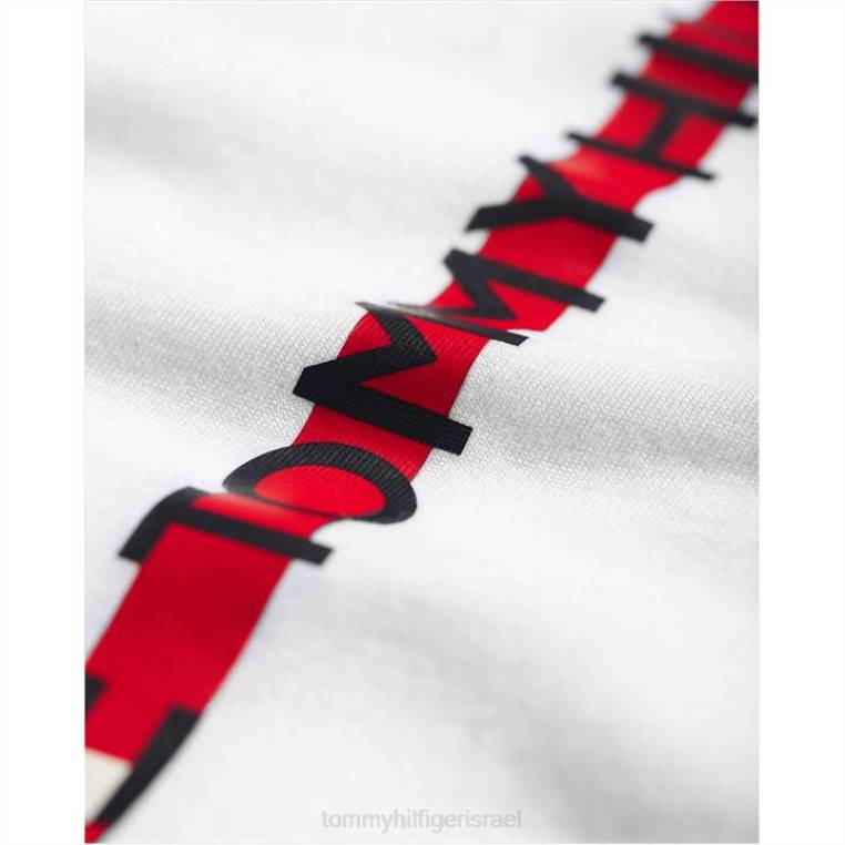חולצת טי לוגו עם צווארון צווארון קצר NX2020456 לבן Tommy Hilfiger