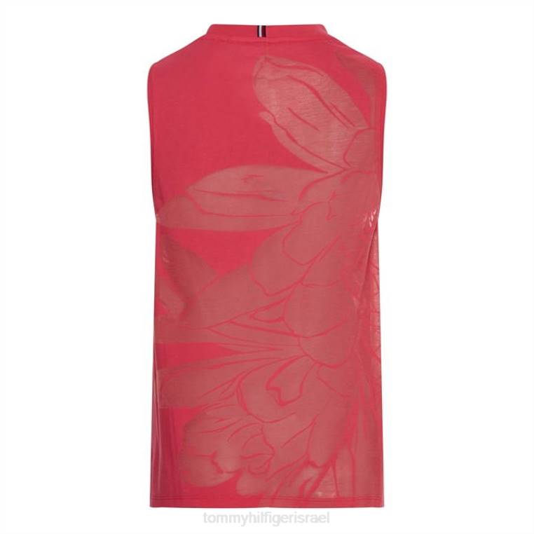 גופיית שחיקת פרחים נינוחה NX2020464 פאר ורוד Tommy Hilfiger