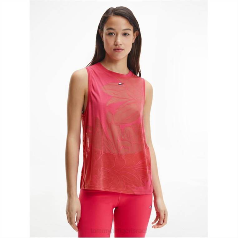 גופיית שחיקת פרחים נינוחה NX2020464 פאר ורוד Tommy Hilfiger