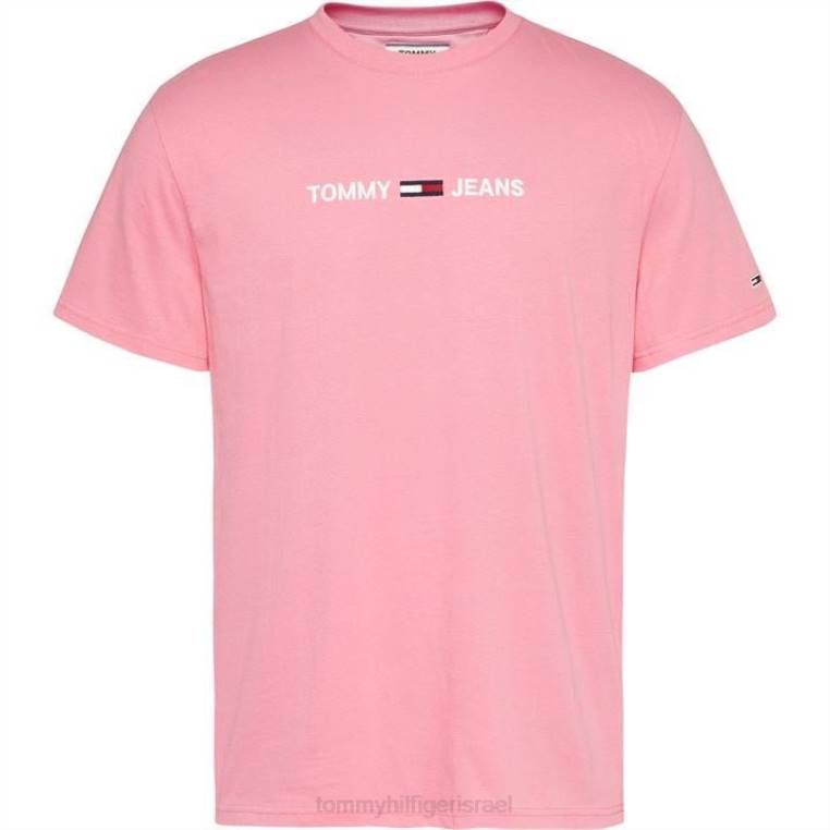 חולצת טי לוגו ישר NX2020469 עלה ורוד Tommy Hilfiger