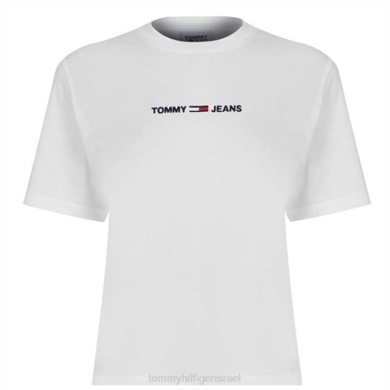 חולצת טי לוגו ליניארי של טומי ג'ינס NX2020517 לבן ybr Tommy Hilfiger