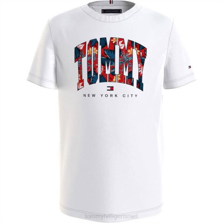 חולצה טרופית לבנים ג'וניור NX2020519 לבן ybr Tommy Hilfiger