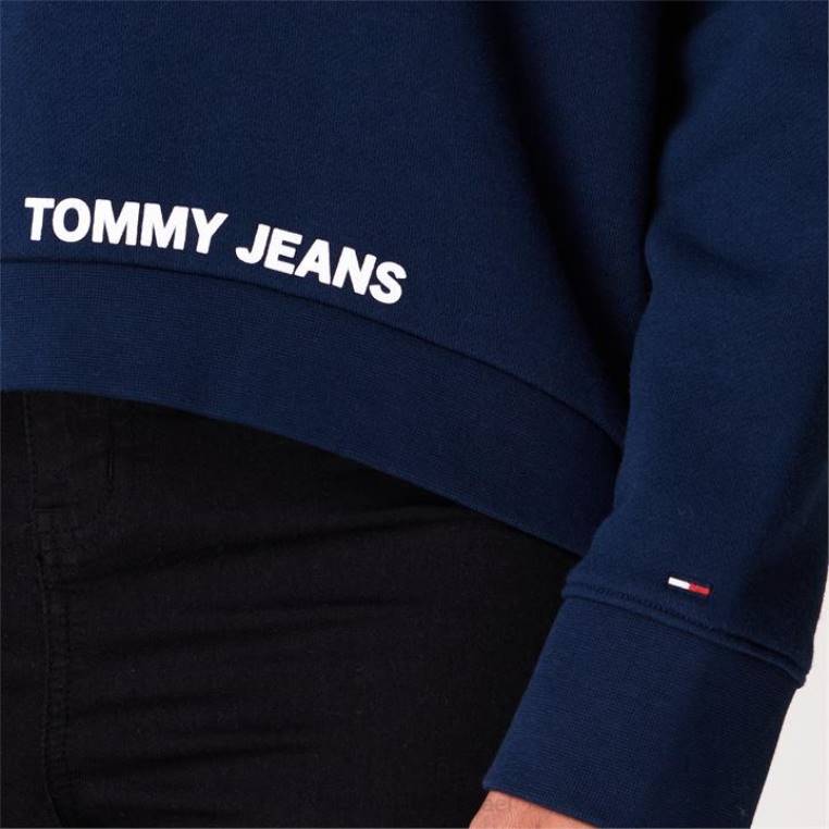 סווטשירט לוגו NX2020523 איריס שחור Tommy Hilfiger