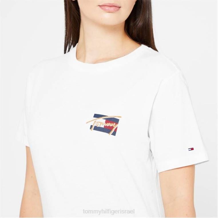 חולצת טריקו ברונזה וינטג' NX2020525 לבן כשלג Tommy Hilfiger