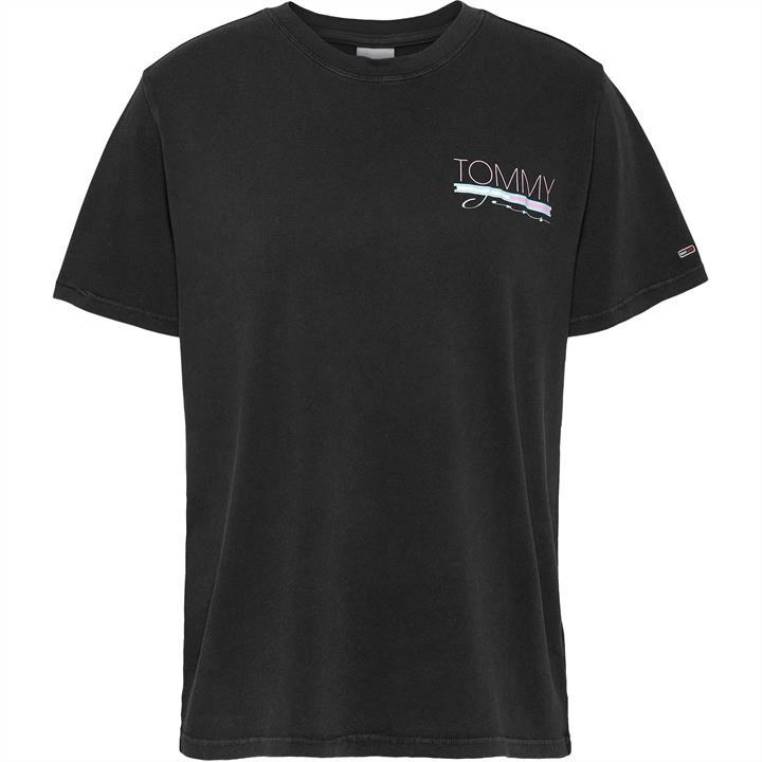 חולצת טריקו וינטג' נינוחה NX2020535 מיטות שחורות Tommy Hilfiger