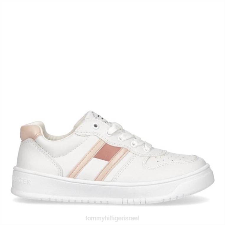 נעלי רוכסן דגל מתכתי לבנות NX2020546 לבן/ורוד x134 Tommy Hilfiger