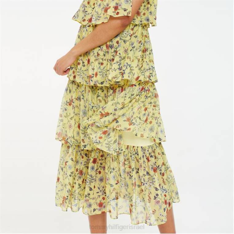שמלת שכבות פרחונית NX2020559 פרחוני/שמש 707 Tommy Hilfiger