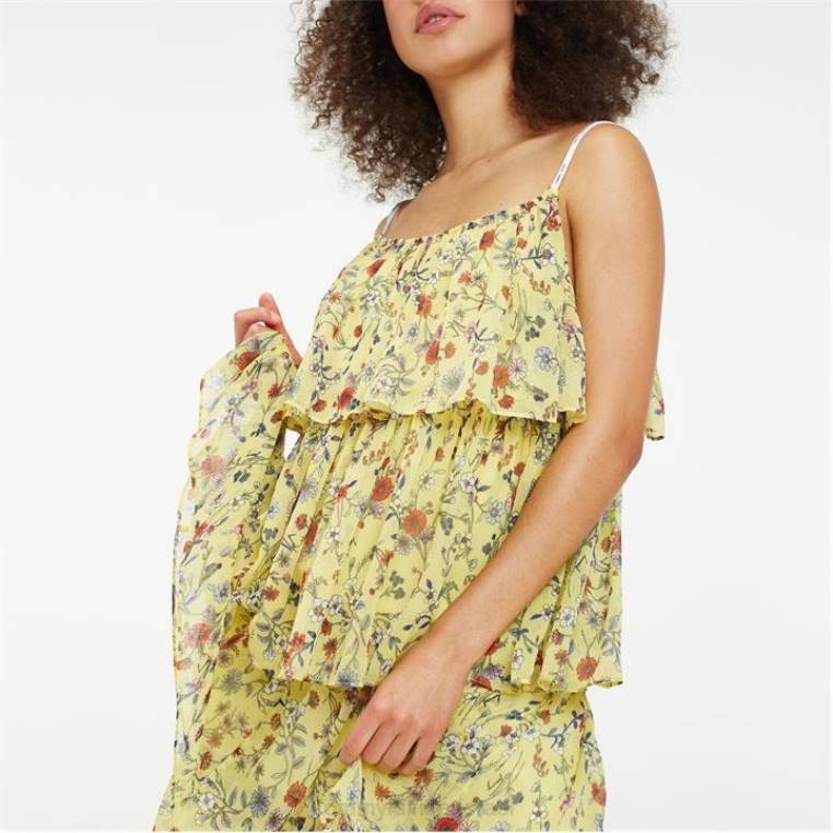 שמלת שכבות פרחונית NX2020559 פרחוני/שמש 707 Tommy Hilfiger