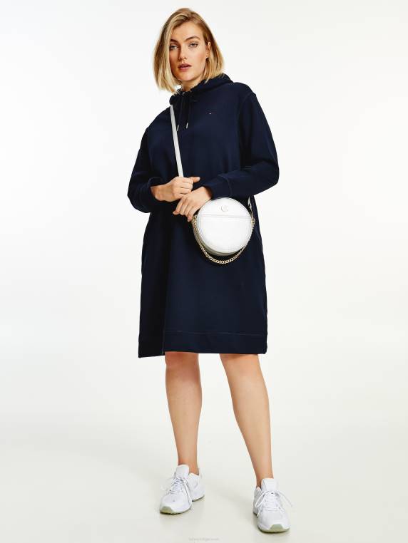 שמלה קצרה עם קפוצ'ון רגילה NX202056 שמיים מדבריים Tommy Hilfiger