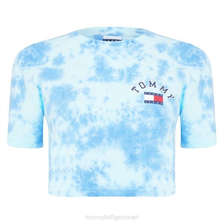 חולצת טריקו קצוצה בצבע עניבה NX2020586 כְּחוֹל Tommy Hilfiger