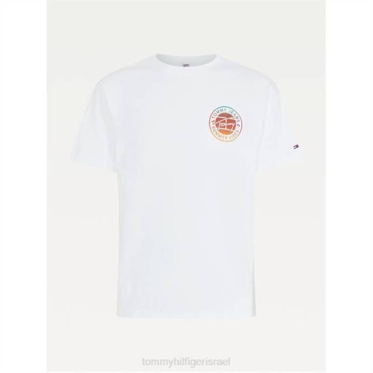 חולצת טריקו גרפית עגולה NX2020609 לבן ybr Tommy Hilfiger