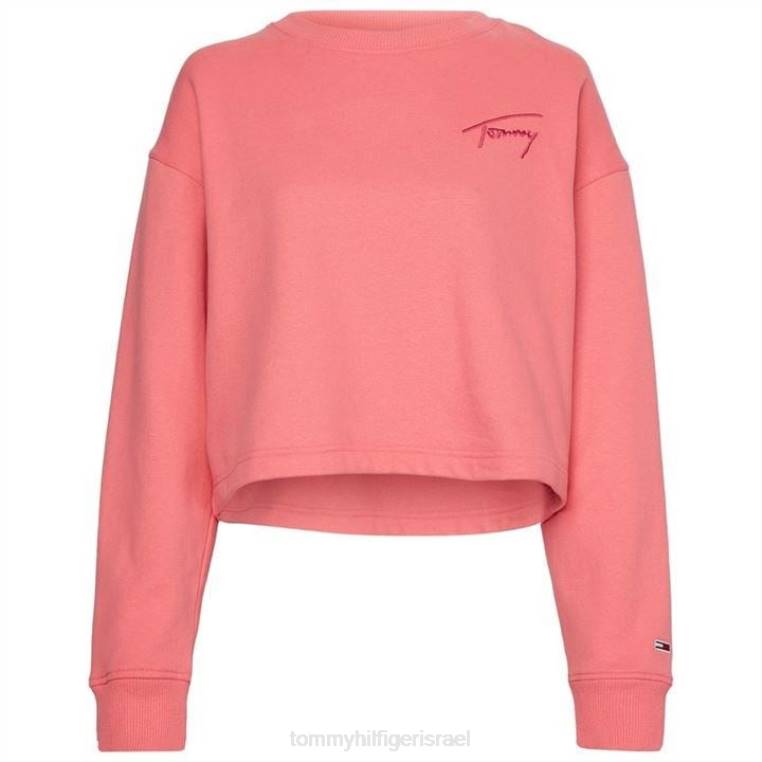 קרופ סוודר טומי חתימת צוות NX2020634 ורד גן Tommy Hilfiger