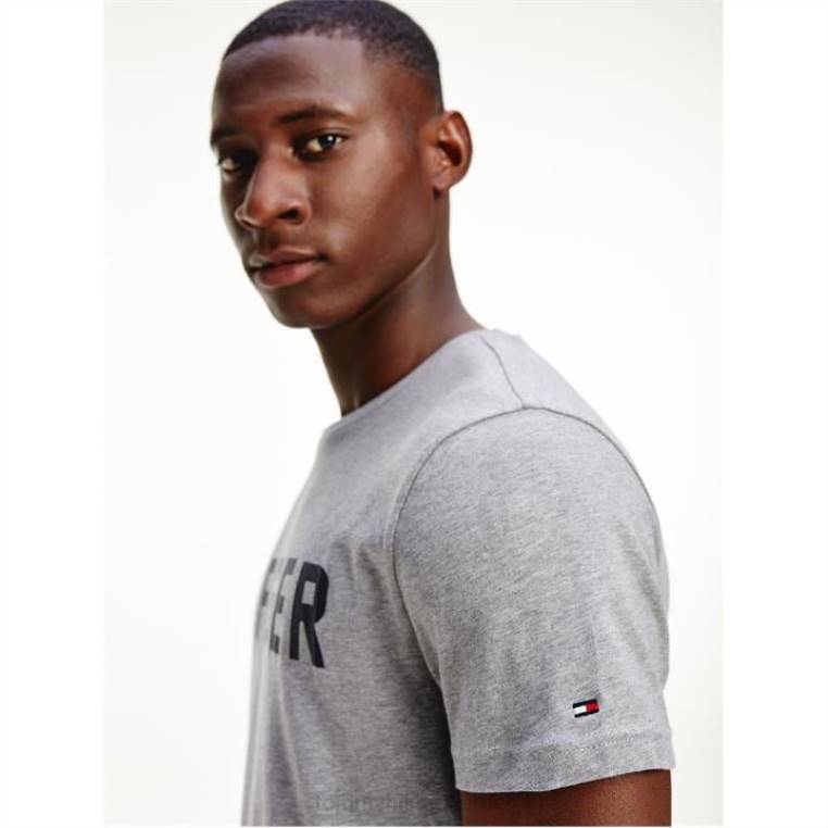 טי שרוול קצר NX2020666 אברש אפור Tommy Hilfiger