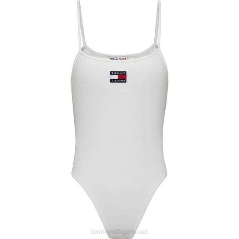 בגד גוף עם רצועת תג NX2020679 לבן Tommy Hilfiger
