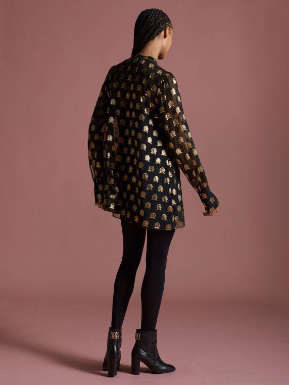 שמלת ויסקוזה של קרסט קולקציה NX202068 שָׁחוֹר Tommy Hilfiger