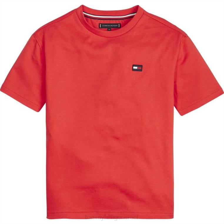 חולצה בהדפס גב לבנים NX2020702 אדום בהיר Tommy Hilfiger