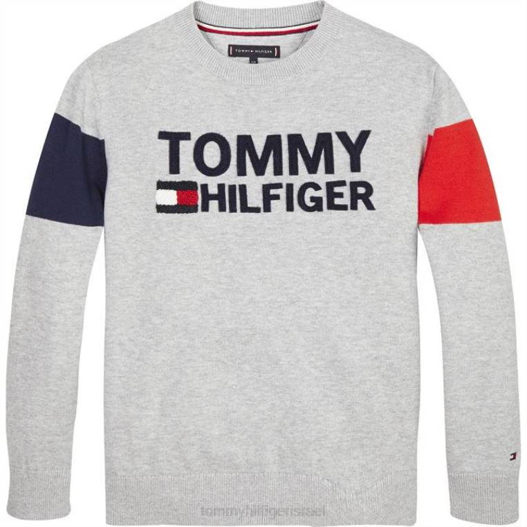 סווטשירט קולורבלוק NX2020707 אפור בהיר Tommy Hilfiger